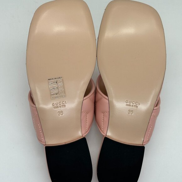 Gucci Marmont GG Padded Chevron Matelasse Leather Thong Flat Sandals Shoes - Picture 15 of 16